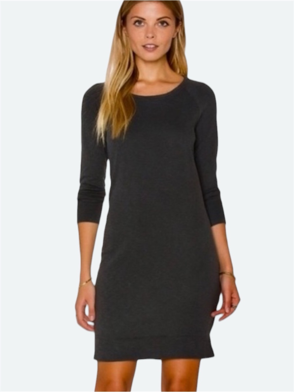 Standard James Perse Gray Sweatshirt Dress Half Sleeve Cotton Comfort Size 2